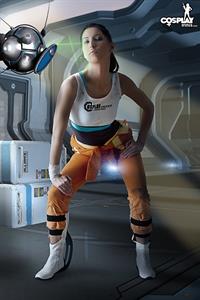 CosplayErotica - Chell (Portal) nude cosplay