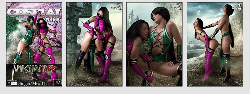 mortal kombat, mileena, jade, cosplay, nude, erotic, mea lee, shiny, real girl